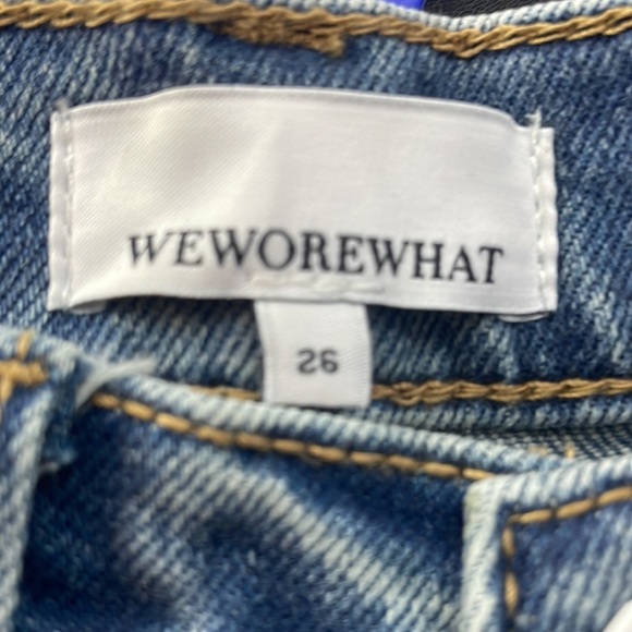 NEW We Wore What Womens Danielle Distressed High Rise Straight Leg Jeans Size 26 - Picture 3 of 11